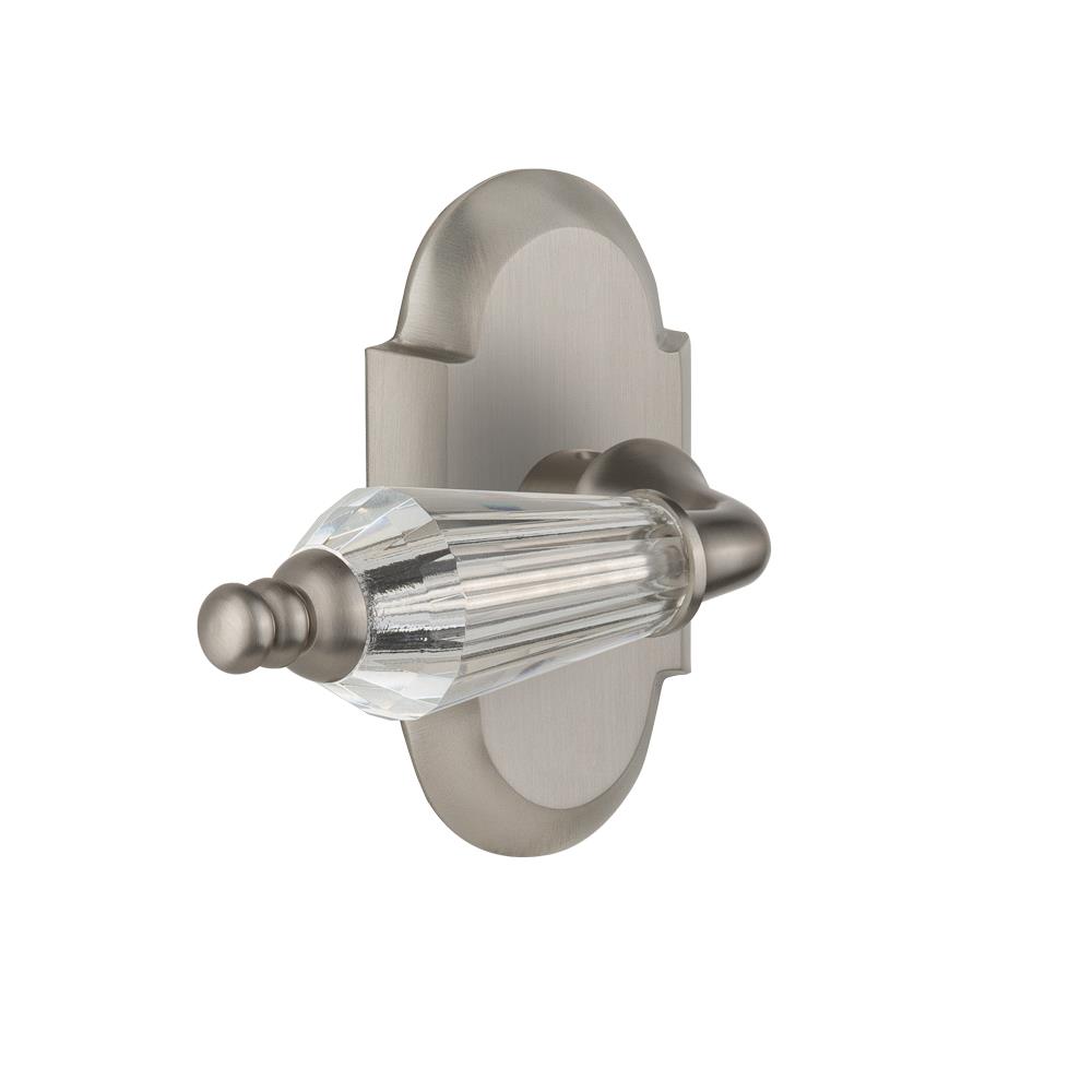 Nostalgic Warehouse COTPRL Full Passage Set Without Keyhole Cottage Plate with Parlour Lever in Satin Nickel